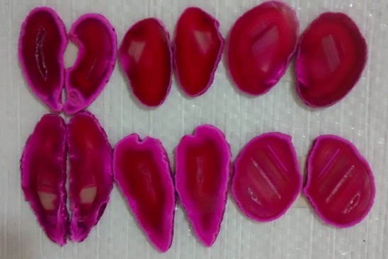 Stones from Uruguay - Pink Agate Slice Pairs for Jewelries
