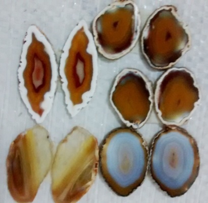 Stones from Uruguay - Natural Agate Slice Pairs for Earrings