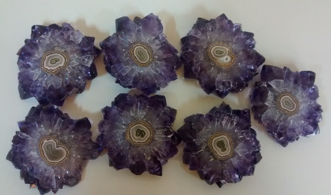 Stones from Uruguay - Amethyst Stalactite Slices Set(25-50mm