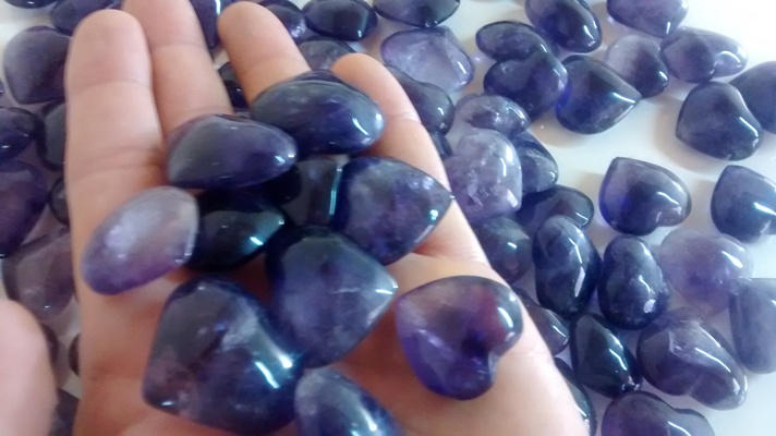 Stones from Uruguay - Natural Amethyst Heart Cabochons for Jewelries(26-30mm)