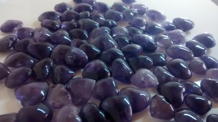 Stones from Uruguay - Uruguayan Amethyst Heart Cabochon for Connectors(21-25mm)