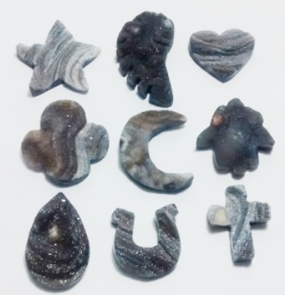 Stones from Uruguay - Chalcedony Druzy Shapes for Jewelries