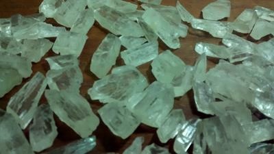 Stones from Uruguay - Rough Hiddenite Being Selected to Turn in Pendants