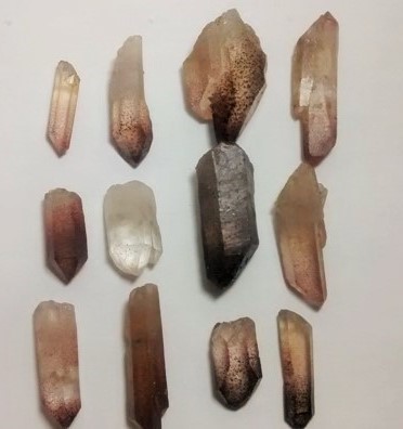 Stones from Uruguay - Quartz Crystal Point  with Red Lepidocrocite Hematite Inclusions