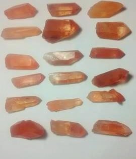 Stones from Uruguay - Natural Tangerine Lemurian Quartz Crystal Point 