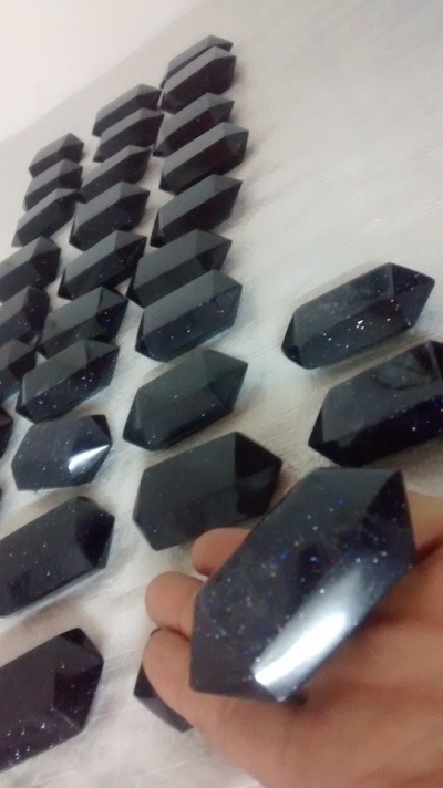 Stones from Uruguay - Polished Blue Goldstone Double Terminated  Point( we customize all sizes)