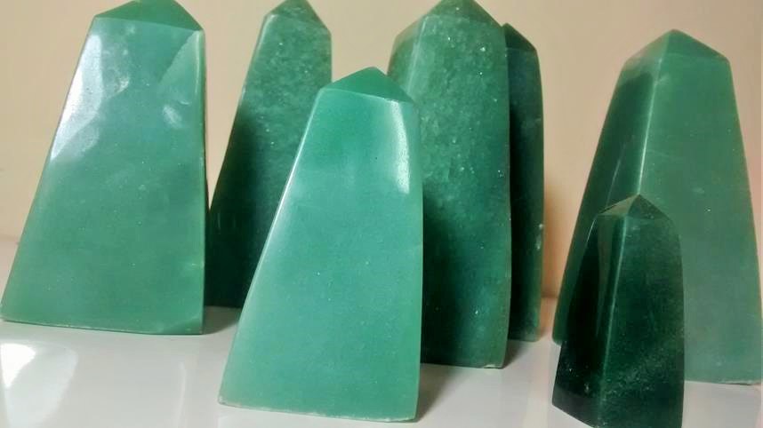 Stones from Uruguay - Green Quartz Obelisk - Green aventurine Obelisks