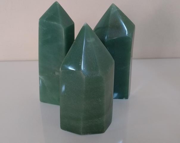 Stones from Uruguay - Polished Green Quartz Point with Cut Base