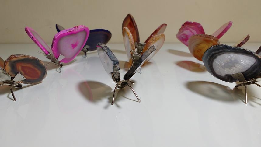 Stones from Uruguay - Agate Slice Butterflies (mixed colors)