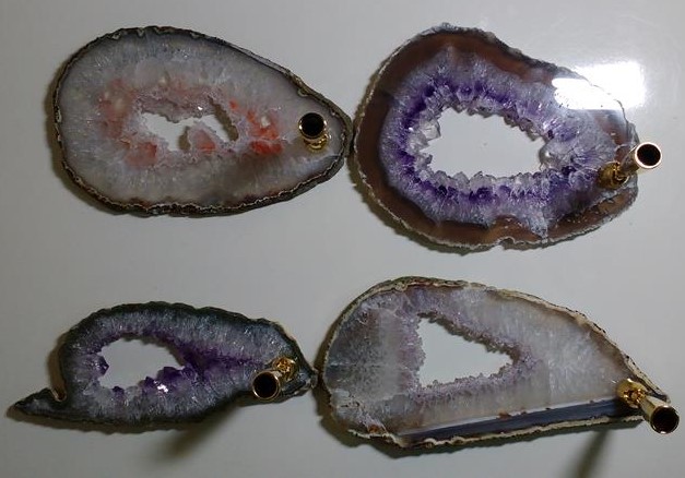 Stones from Uruguay - Amethyst Geode Slices Pen Holder