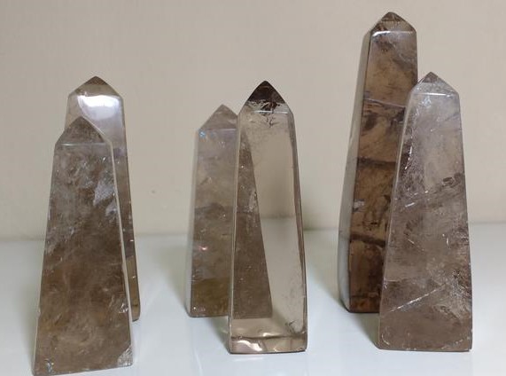 Stones from Uruguay - Smoky Quartz Obeslik for Home and Decor
