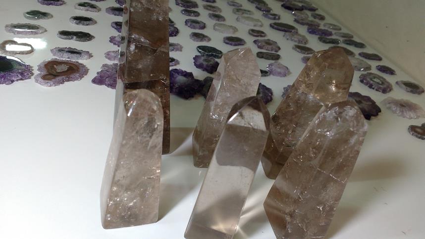 Stones from Uruguay - Smoky quartz Obeslik for Decoration