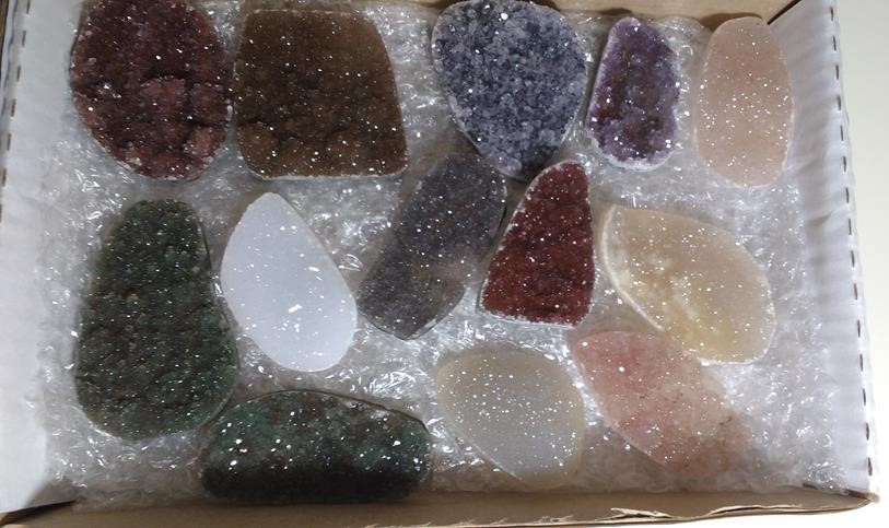 Stones from Uruguay - Natural Druzy Free Form Box, Size 51-80mm