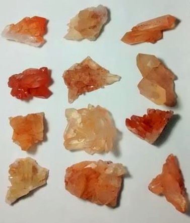 Stones from Uruguay - Tangerine Crystal Clusters for Home and Decor