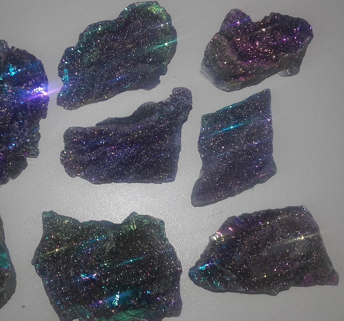 Stones from Uruguay - Green Rainbow Titanium Chalcedony Druzy without Drill Hole