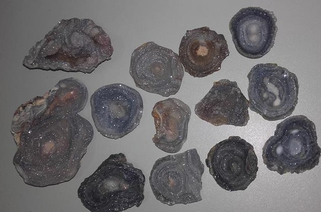 Stones from Uruguay - Opal Titanium Aura Druzy Quartz/ Pearl Titanium Flame Aura Chalcedony Rose for Jewelry