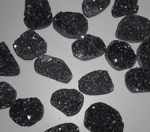Stones from Uruguay - Black Titanium Royal Aura Amethyst Druzy Free Form