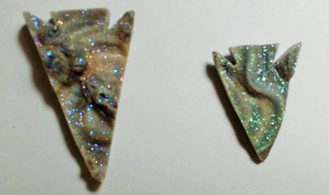 Stones from Uruguay - Matisse Titanium  Chalcedony Druzy Arrowhead for Setting of Hole and Bail