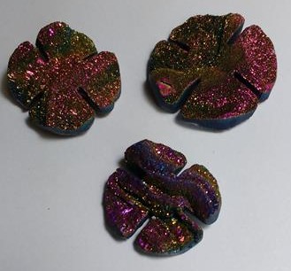 Stones from Uruguay - Pink Rainbow Titanium Chalcedony Druzy Cover of Four Leaves