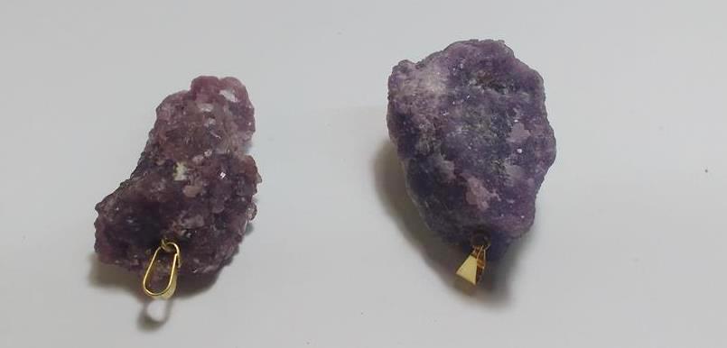 Stones from Uruguay - Purple Lepidolite Pendant with Hole and Bail