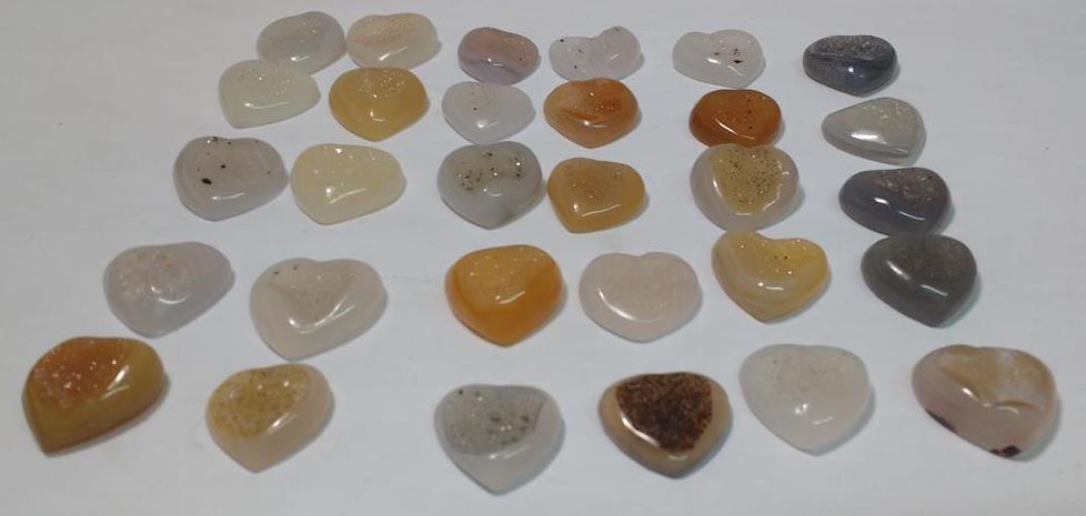 Stones from Uruguay - Druzy Heart Cabochon for  Jewelry Making