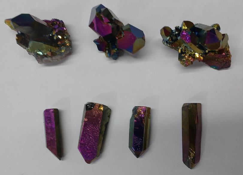 Stones from Uruguay - Flame Aura Rainbow Quartz Points