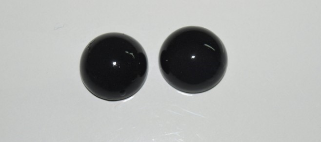 Stones from Uruguay - Black Obsidian Round Cabochon Pairs for Earring Making
