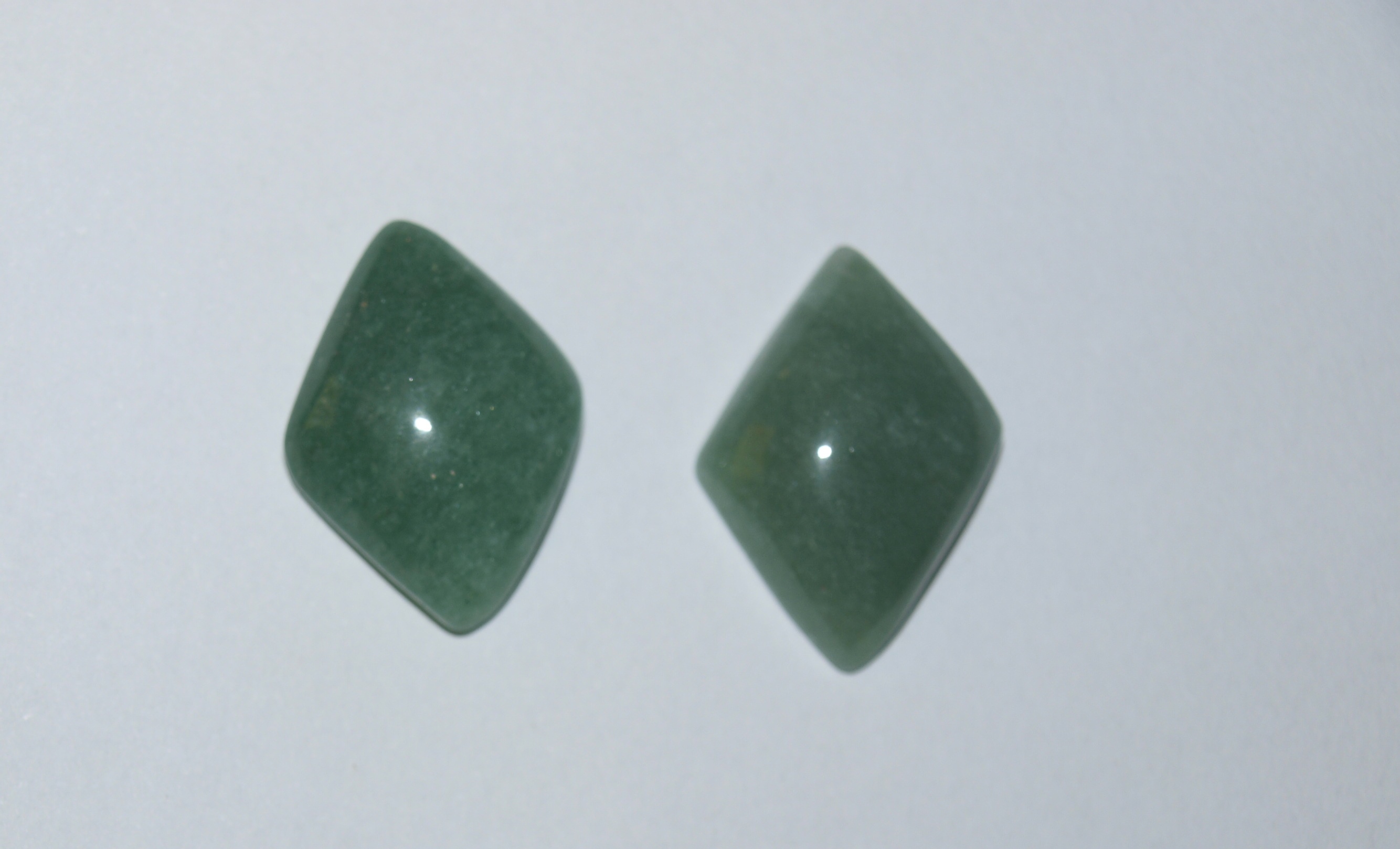 Stones from Uruguay - Green Aventurine Losango Cabochon for Earring Making