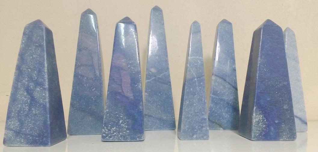 Stones from Uruguay - Blue Quartz Obelisk for Decoration