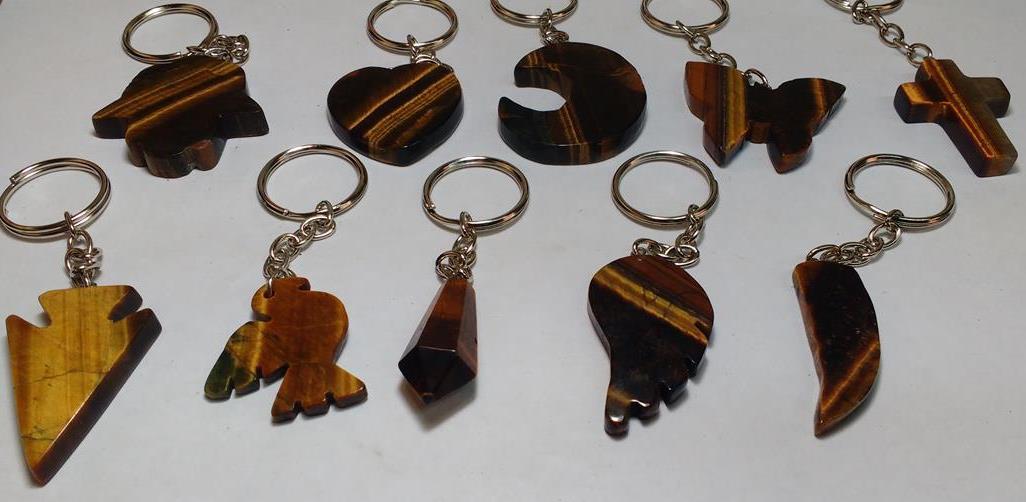 Stones from Uruguay - Tiger Eye Shape Keychains