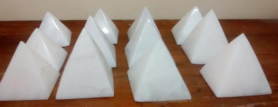 Stones from Uruguay - White Dolomite Pyramid for Decoration, Gift and Home