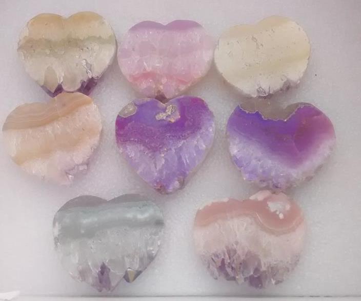 Stones from Uruguay - Light Angel Aura Amethyst Druzy Heart