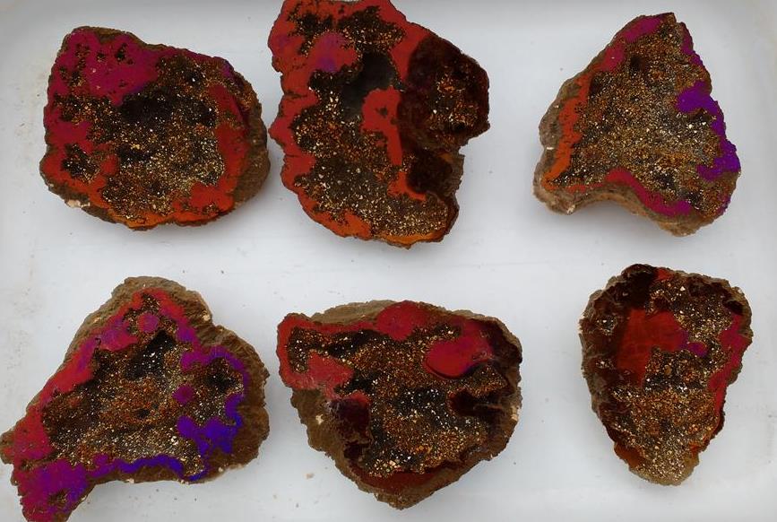 Stones from Uruguay - Rainbow  Flame Aura Moroccan Geode/ Rainbow Royal Aura Moroccan Oco for Meditation and Decoration