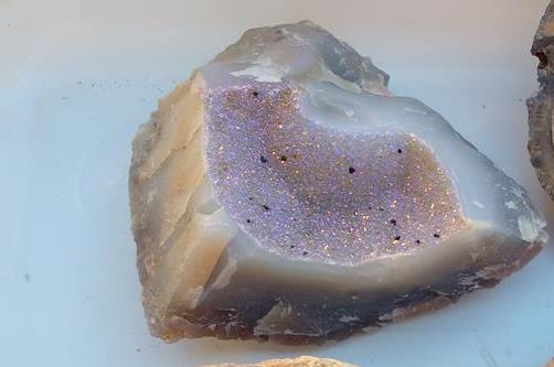 Stones from Uruguay - Light Angel Aura Rough Agate Druzy