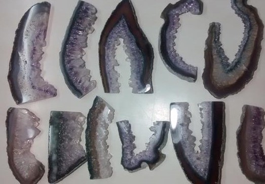 Stones from Uruguay - Amethyst Druzy Free Form Slices for Jewelries