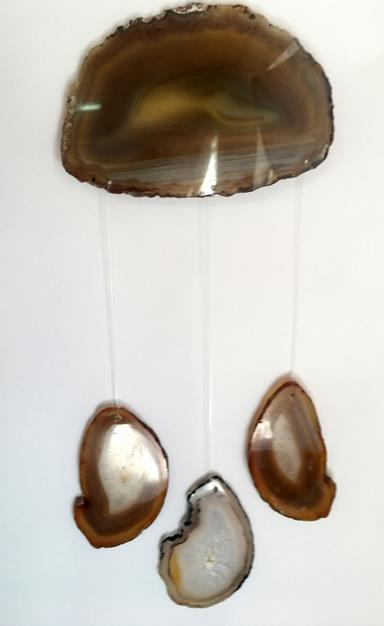 Stones from Uruguay - Natural Agate Slices  Wind Chime for Home or Garden Decor (DC004)
