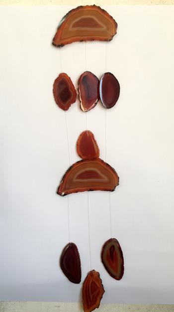 Stones from Uruguay - Red Agate Slice Wind Chime for Decoration and Home(DC010)
