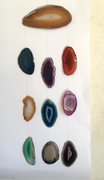 Stones from Uruguay - Mix Color Agate Slice Windchime for Office & Home(DC011)