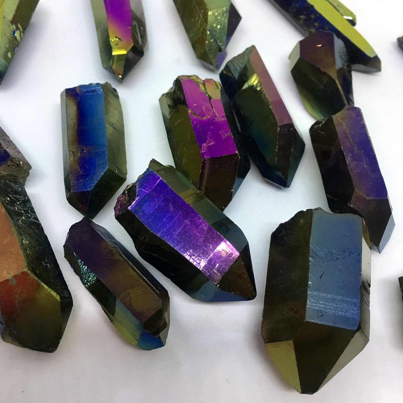 Stones from Uruguay - Rainbow Titanium Quartz Points