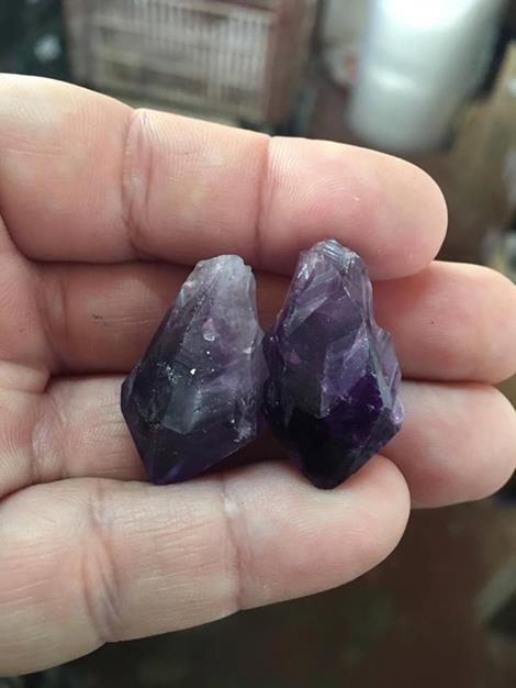 Stones from Uruguay - Uruguayan Amethyst Point Pairs for Jewelry Making
