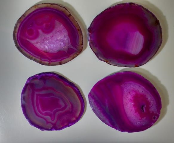 Stones from Uruguay - Pink Agate Slab Coasters,#4