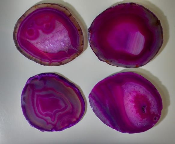 Stones from Uruguay - Pink Agate Slab Coasters,#4