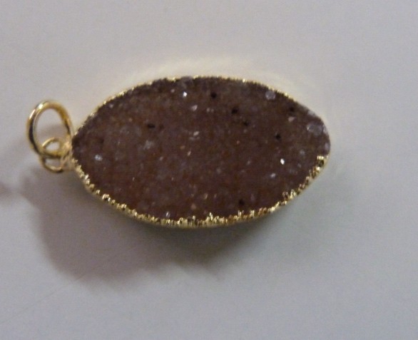 Stones from Uruguay - Druzy Marquise with Gold Plating