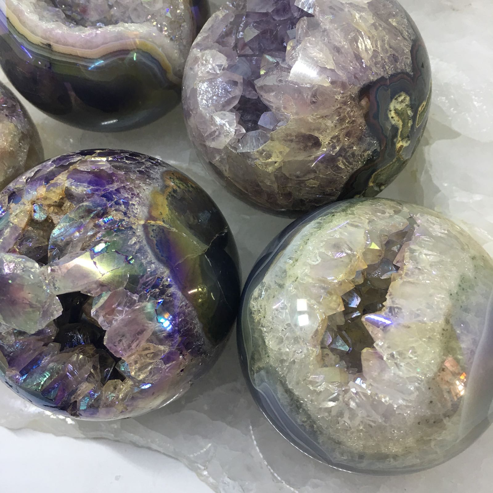 Stones from Uruguay - Angel Aura Amethyst Druzy Spheres
