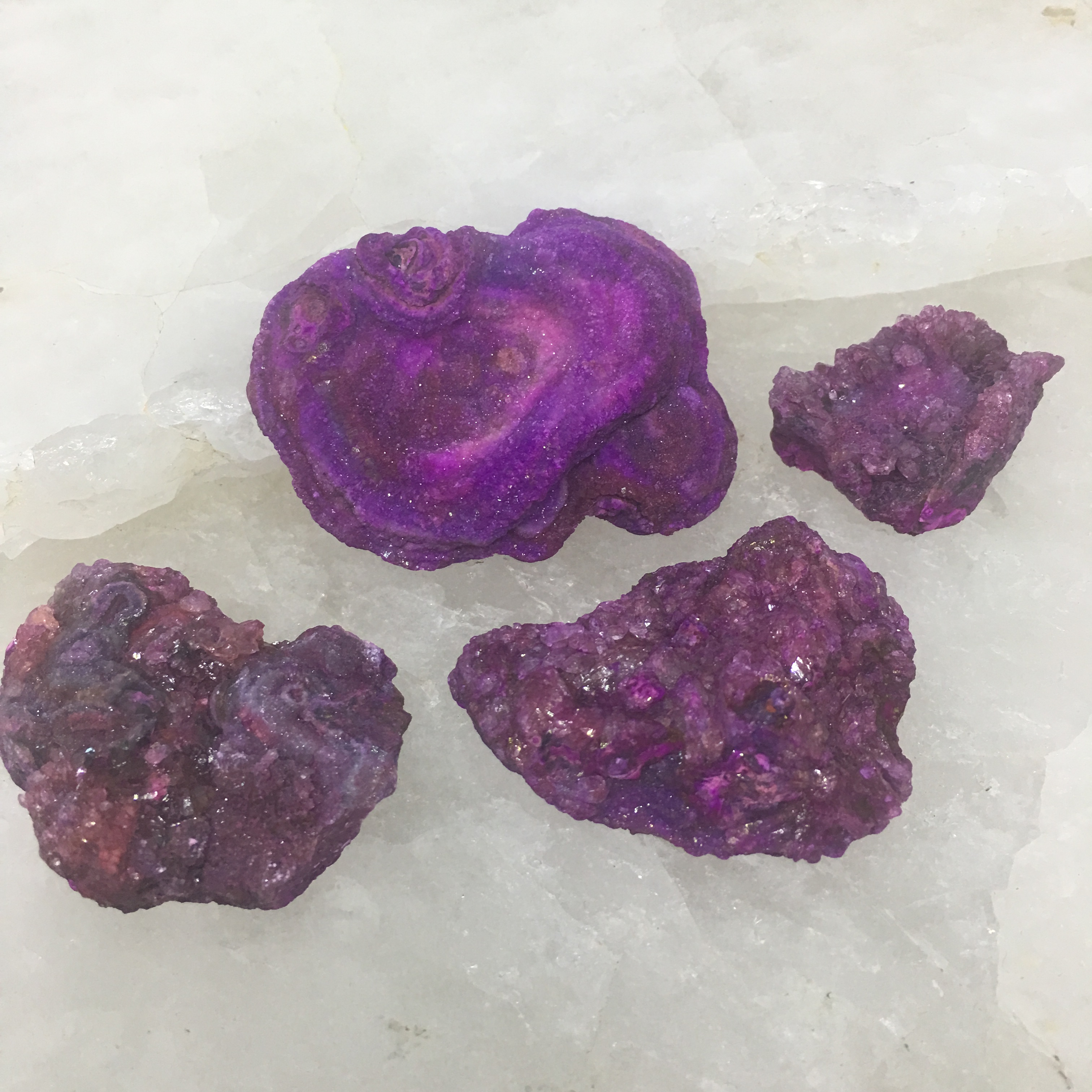 Stones from Uruguay - Pink Dyed Chalcedony Druzy  Rose