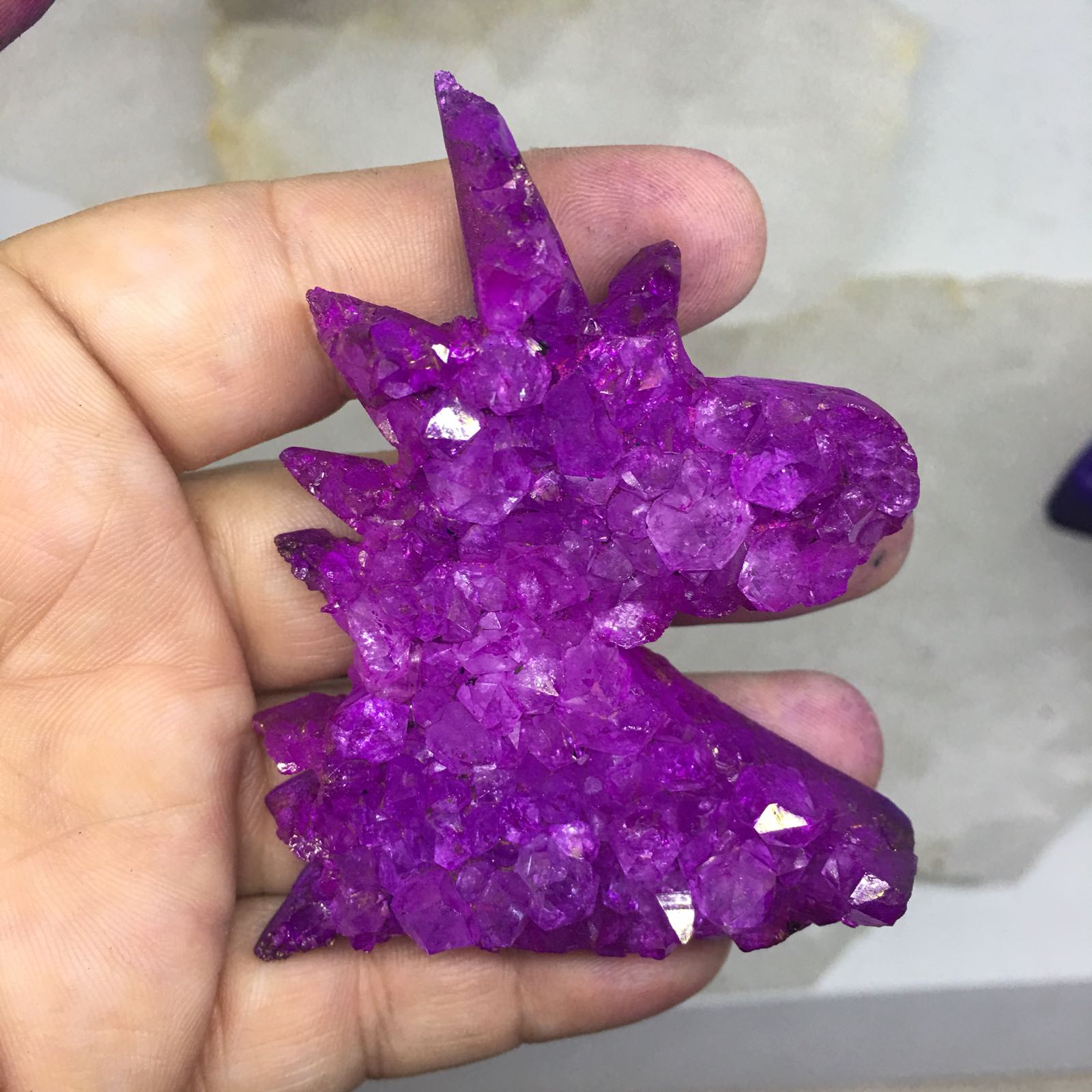 Stones from Uruguay - Dyed Pink Amethyst Cluster  Unicorn 