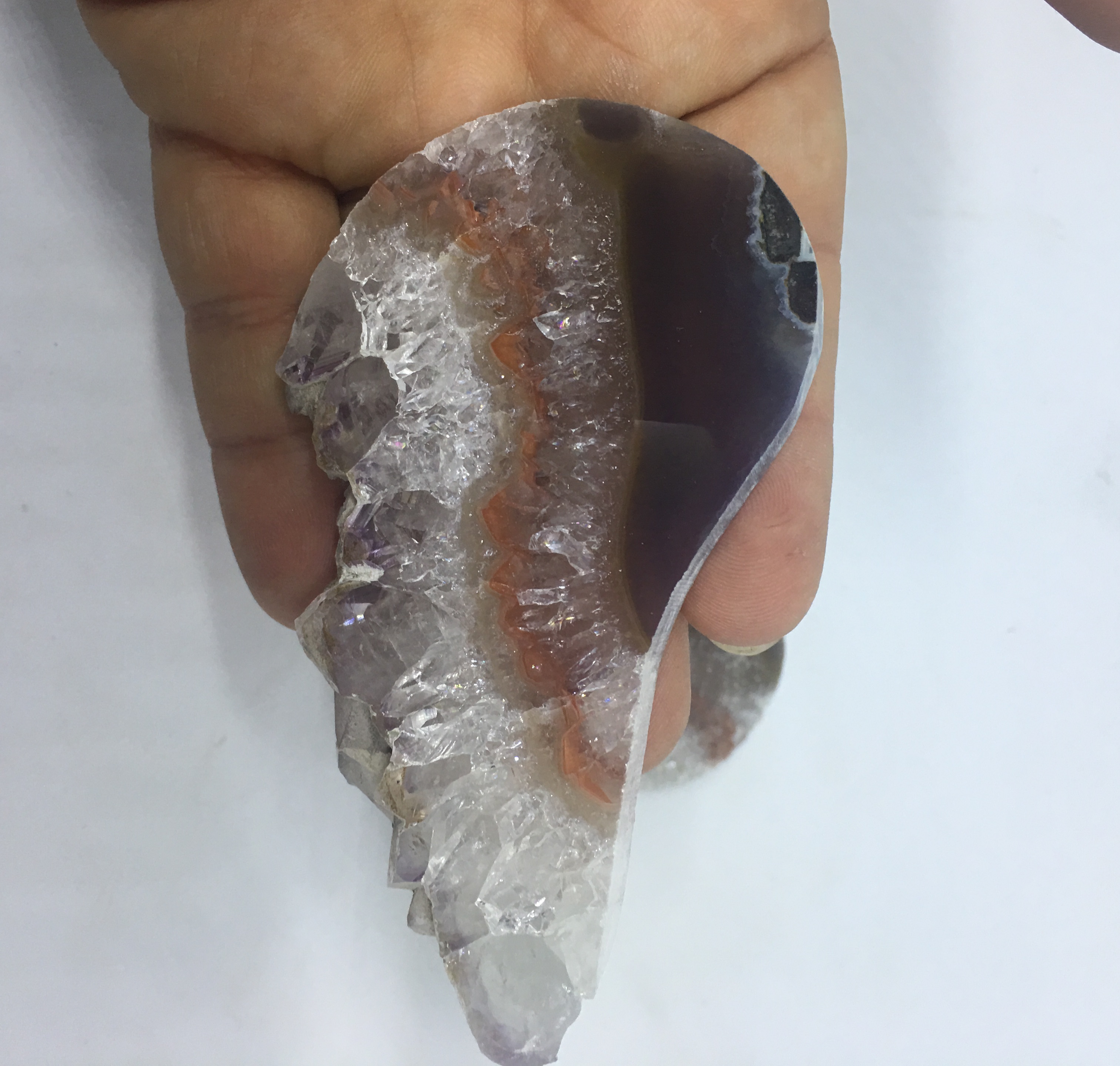Stones from Uruguay - Amethyts Druzy Wing Slice for Home and Decor