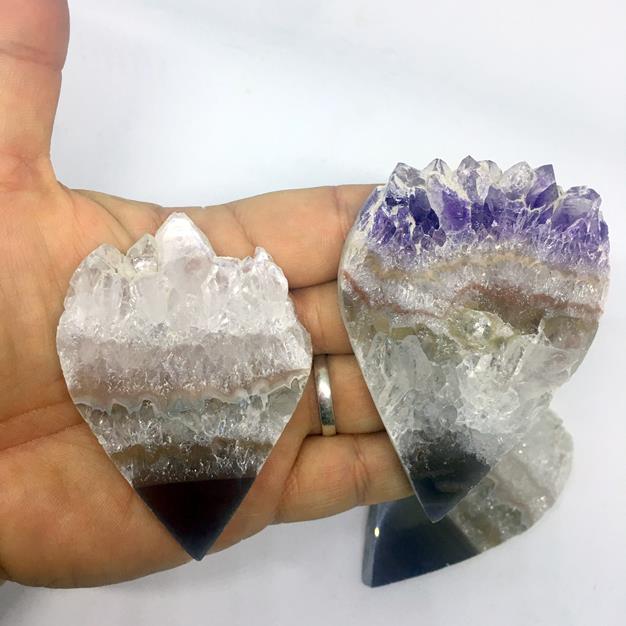Stones from Uruguay - Extra Large Amethyst Druzy Teardrop Slice for Home and  Metaphysical
