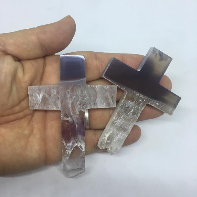 Stones from Uruguay - Extra Large  Mistic Amethyst Druzy Cross Slice for  Home Decor