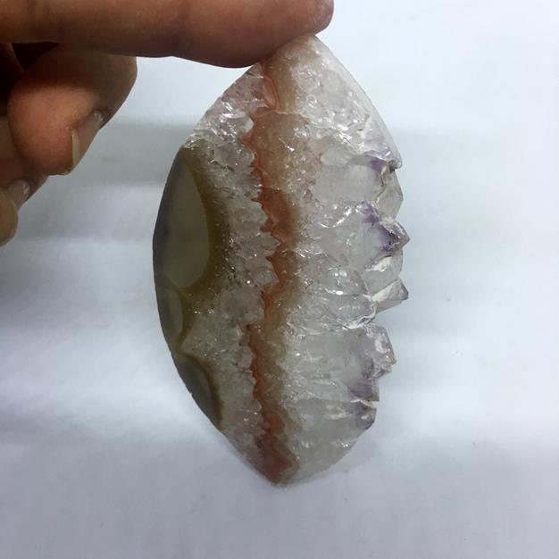Stones from Uruguay - Extra Large Amethyst Druzy Marquise Slice for  Home Decor